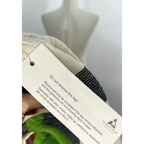 PEARL & CAVIAR Sz S/M Green Ivory Cotton Zakar Maxi Dress NWT - Picture 4 of 12